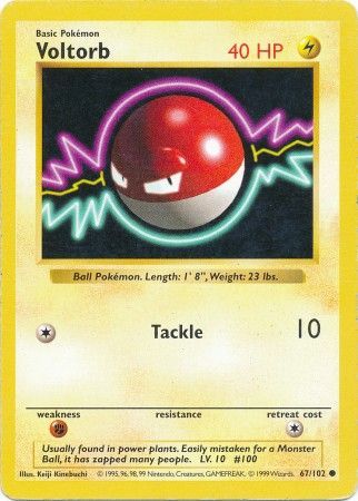 Voltorb (67/102) [Base Set Shadowless Unlimited] | Gear Gaming Fayetteville