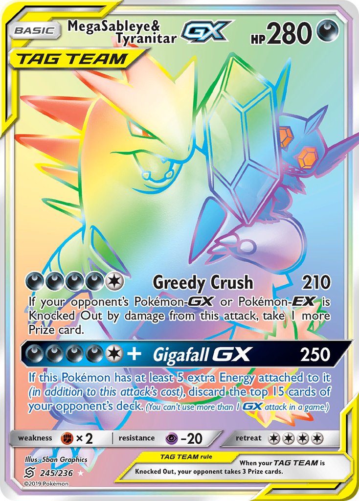 Mega Sableye & Tyranitar GX (245/236) [Sun & Moon: Unified Minds] | Gear Gaming Fayetteville