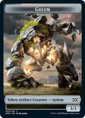 Golem // Elf Warrior Double-Sided Token [Double Masters Tokens] | Gear Gaming Fayetteville