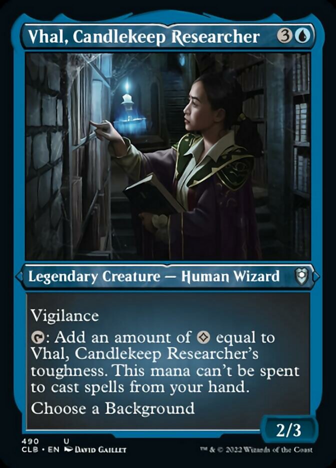 Vhal, Candlekeep Researcher (Foil Etched) [Commander Legends: Battle for Baldur's Gate] | Gear Gaming Fayetteville