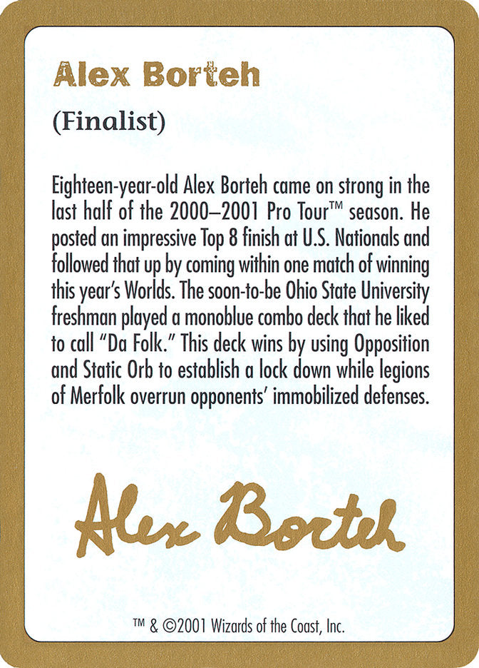 Alex Borteh Bio [World Championship Decks 2001] | Gear Gaming Fayetteville