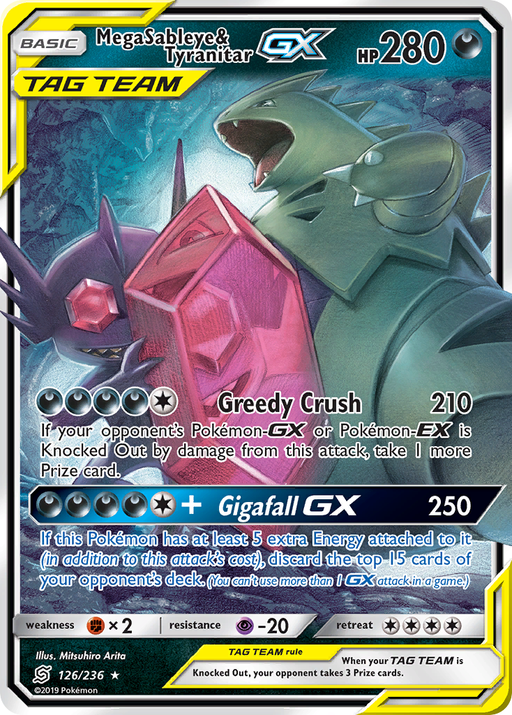 Mega Sableye & Tyranitar GX (126/236) [Sun & Moon: Unified Minds] | Gear Gaming Fayetteville