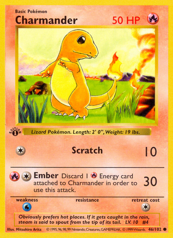 Charmander (46/102) (Shadowless) [Base Set 1st Edition] | Gear Gaming Fayetteville