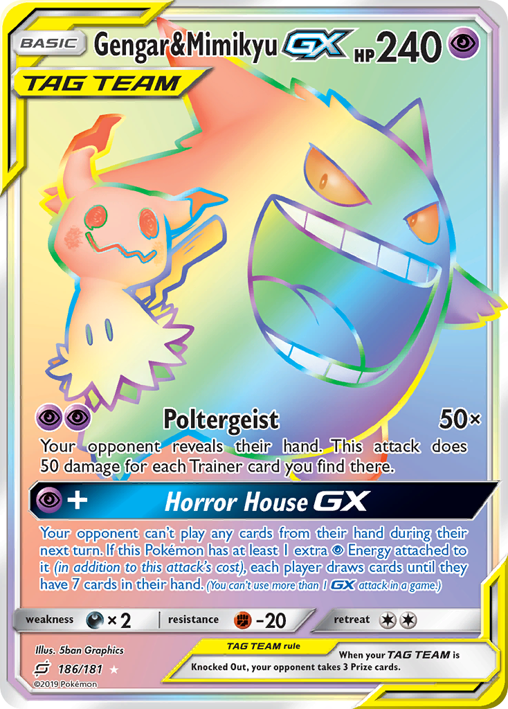 Gengar & Mimikyu GX (186/181) [Sun & Moon: Team Up] | Gear Gaming Fayetteville