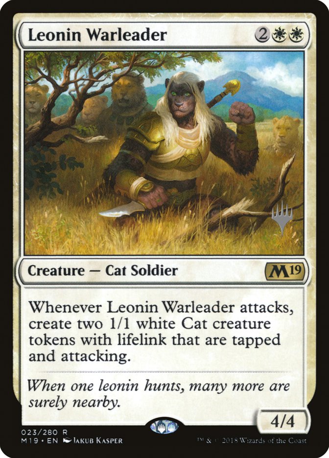 Leonin Warleader (Promo Pack) [Core Set 2019 Promos] | Gear Gaming Fayetteville