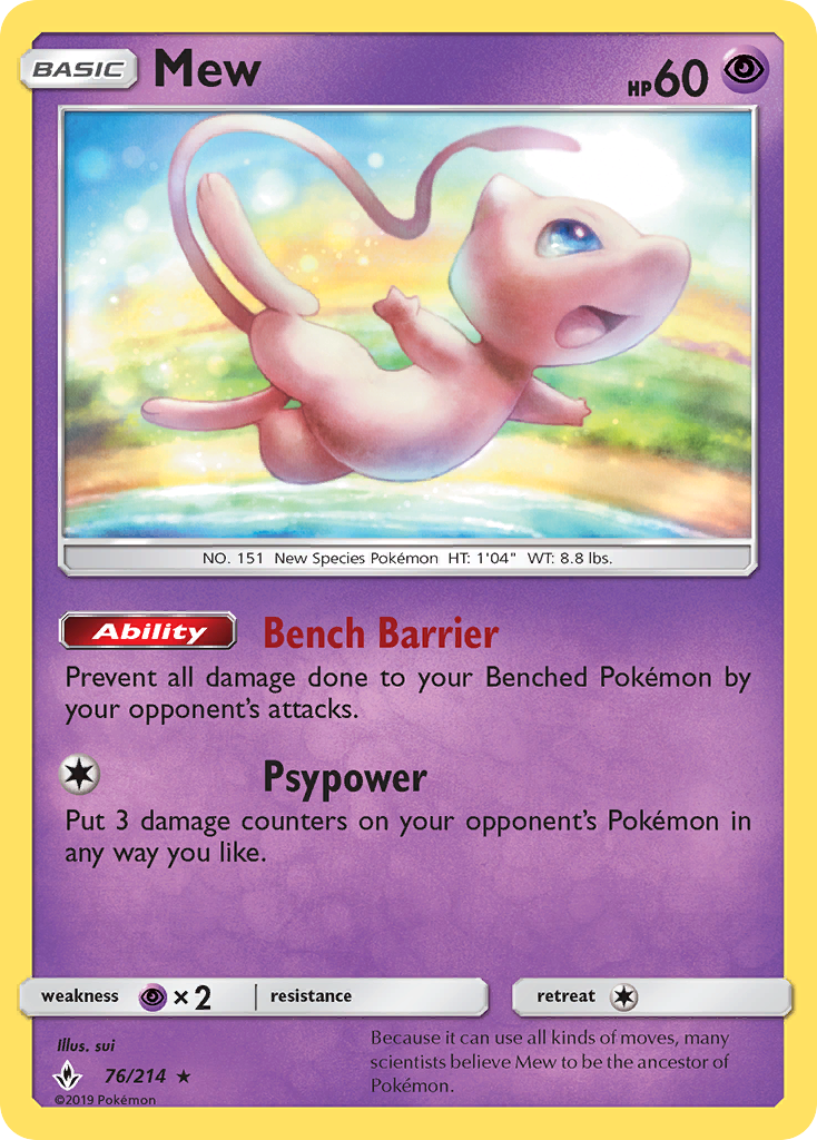 Mew (76/214) [Sun & Moon: Unbroken Bonds] | Gear Gaming Fayetteville