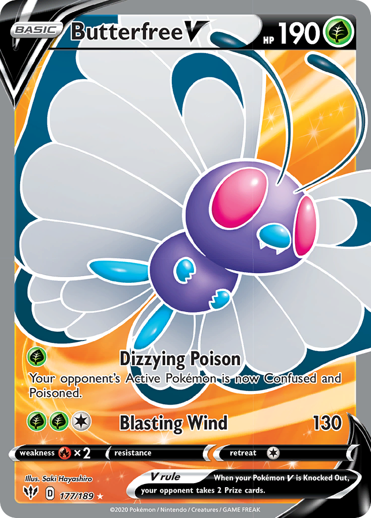 Butterfree V (177/189) [Sword & Shield: Darkness Ablaze] | Gear Gaming Fayetteville