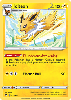 Jolteon (047/185) [Sword & Shield: Vivid Voltage] | Gear Gaming Fayetteville