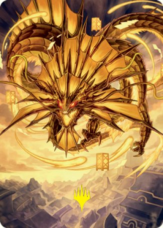 Ao, the Dawn Sky 2 Art Card (Gold-Stamped Signature) [Kamigawa: Neon Dynasty Art Series] | Gear Gaming Fayetteville