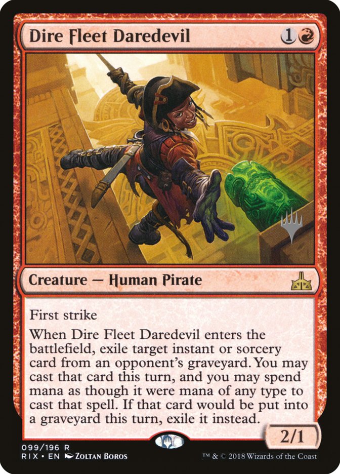 Dire Fleet Daredevil (Promo Pack) [Rivals of Ixalan Promos] | Gear Gaming Fayetteville