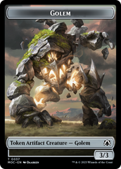 Golem // Blood Double-Sided Token [March of the Machine Commander Tokens] | Gear Gaming Fayetteville