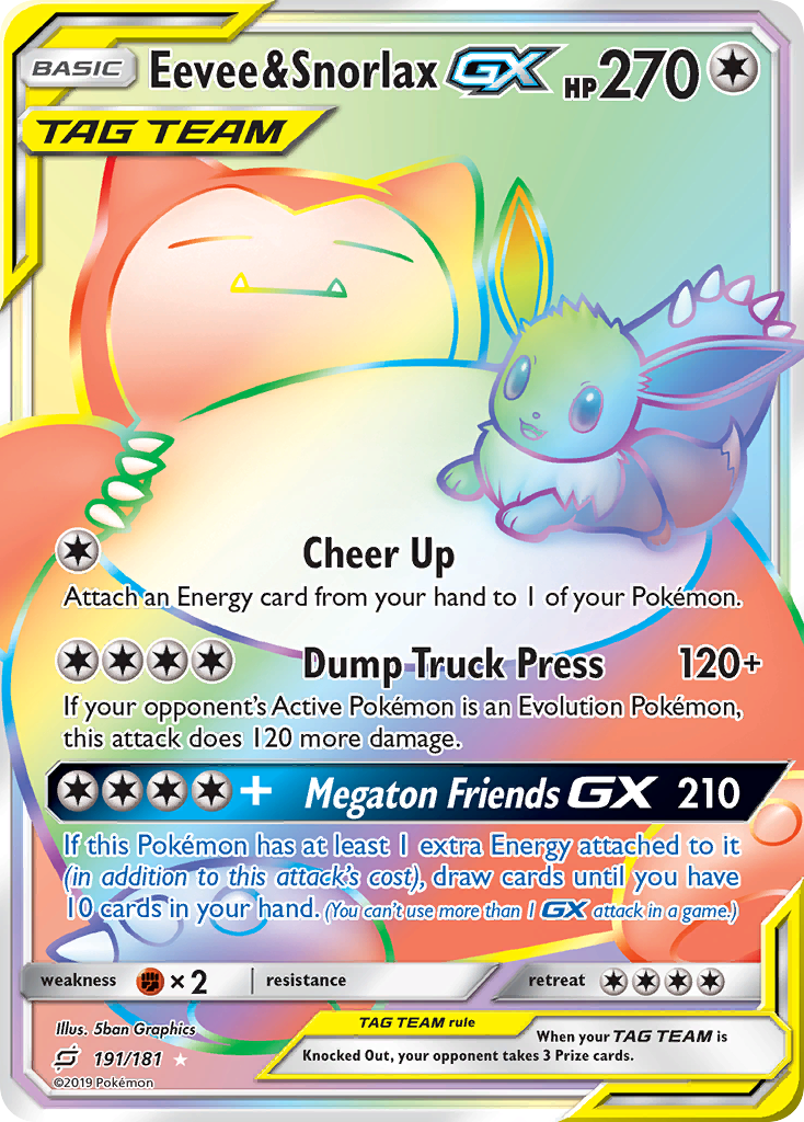 Eevee & Snorlax GX (191/181) [Sun & Moon: Team Up] | Gear Gaming Fayetteville