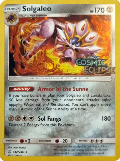 Solgaleo (142/236) (Cosmos Holo) [Sun & Moon: Cosmic Eclipse] | Gear Gaming Fayetteville