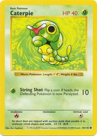 Caterpie (45/102) [Base Set Shadowless Unlimited] | Gear Gaming Fayetteville