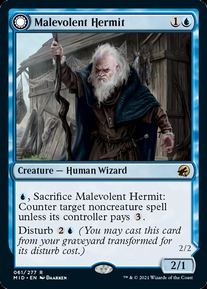 Malevolent Hermit // Benevolent Geist [Innistrad: Midnight Hunt] | Gear Gaming Fayetteville