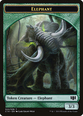 Elephant // Elf Warrior Double-Sided Token [Commander 2014 Tokens] | Gear Gaming Fayetteville