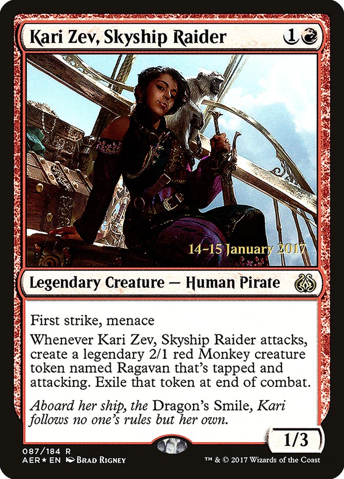 Kari Zev, Skyship Raider [Aether Revolt Prerelease Promos] | Gear Gaming Fayetteville