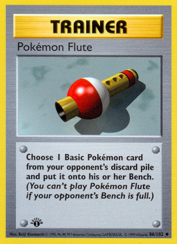 Pokemon Flute (86/102) (Shadowless) [Base Set 1st Edition] | Gear Gaming Fayetteville