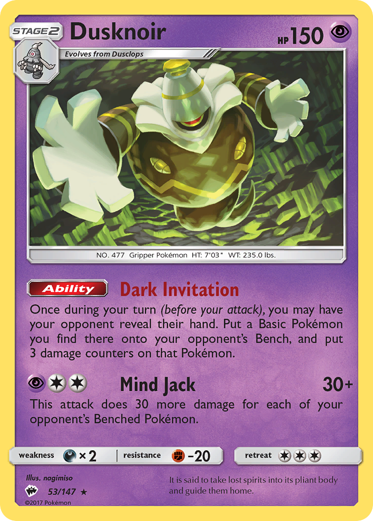 Dusknoir (53/147) [Sun & Moon: Burning Shadows] | Gear Gaming Fayetteville