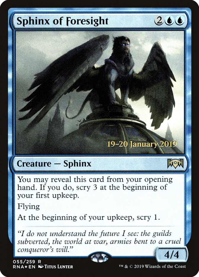 Sphinx of Foresight [Ravnica Allegiance Prerelease Promos] | Gear Gaming Fayetteville