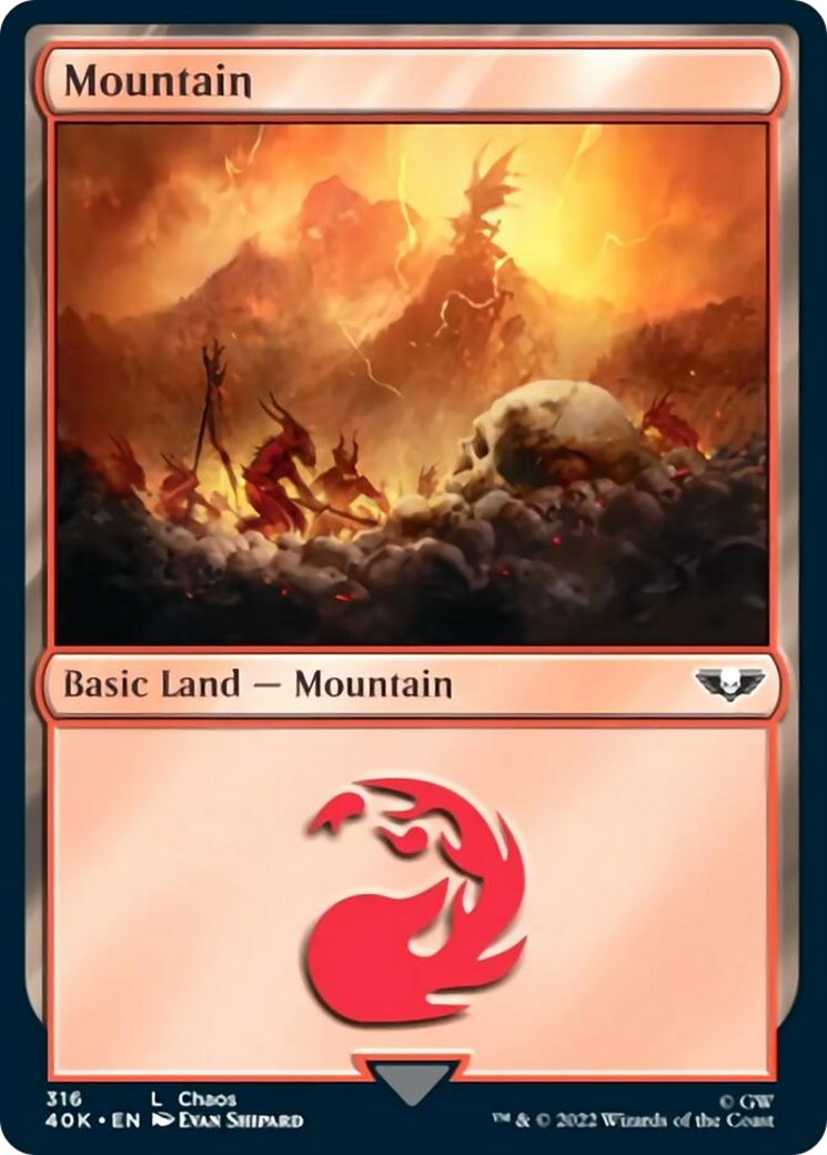 Mountain (316) (Surge Foil) [Warhammer 40,000] | Gear Gaming Fayetteville