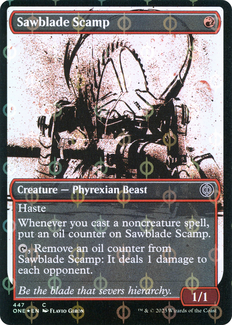 Sawblade Scamp (Showcase Ichor Step-and-Compleat Foil) [Phyrexia: All Will Be One] | Gear Gaming Fayetteville