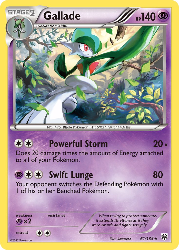 Gallade (61/135) (Cosmos Holo) (Blister Exclusive) [Black & White: Plasma Storm] | Gear Gaming Fayetteville