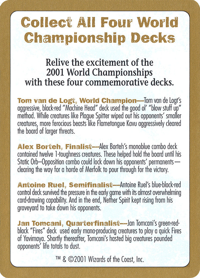 2001 World Championships Ad [World Championship Decks 2001] | Gear Gaming Fayetteville