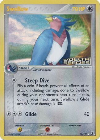 Swellow (32/113) (Stamped) [EX: Delta Species] | Gear Gaming Fayetteville