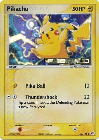 Pikachu (60/106) (Stamped) [EX: Emerald] | Gear Gaming Fayetteville