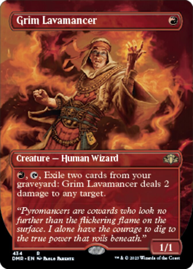 Grim Lavamancer (Borderless Alternate Art) [Dominaria Remastered] | Gear Gaming Fayetteville