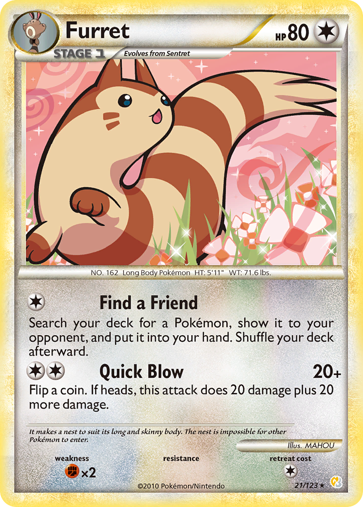 Furret (21/123) [HeartGold & SoulSilver: Base Set] | Gear Gaming Fayetteville