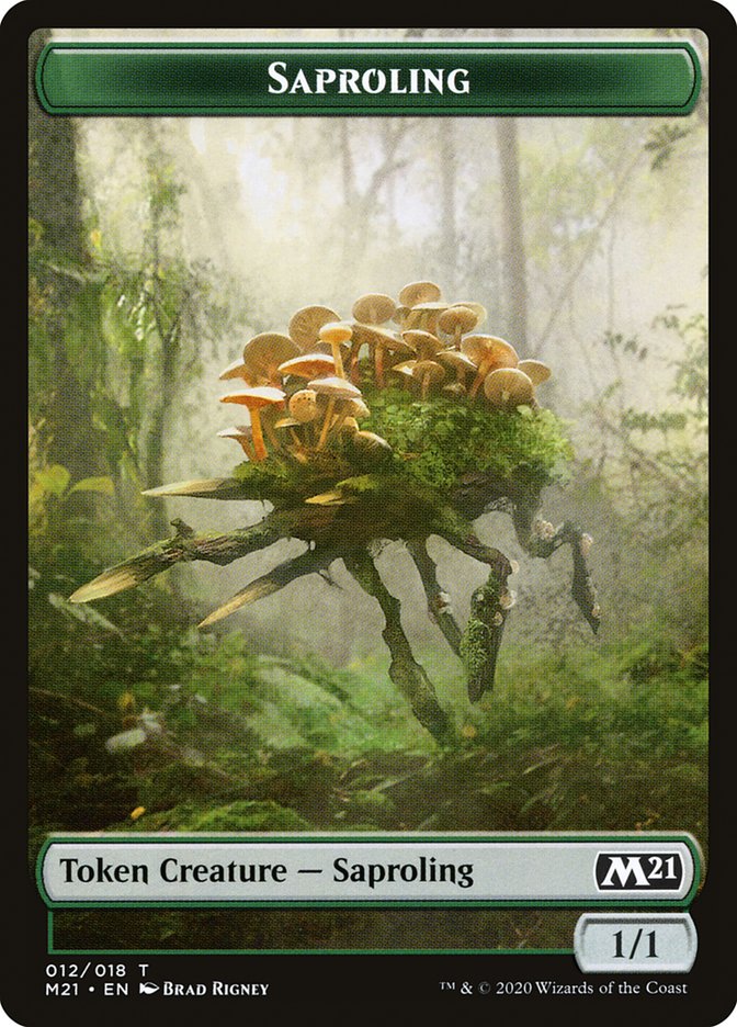 Dog // Saproling Double-Sided Token [Core Set 2021 Tokens] | Gear Gaming Fayetteville