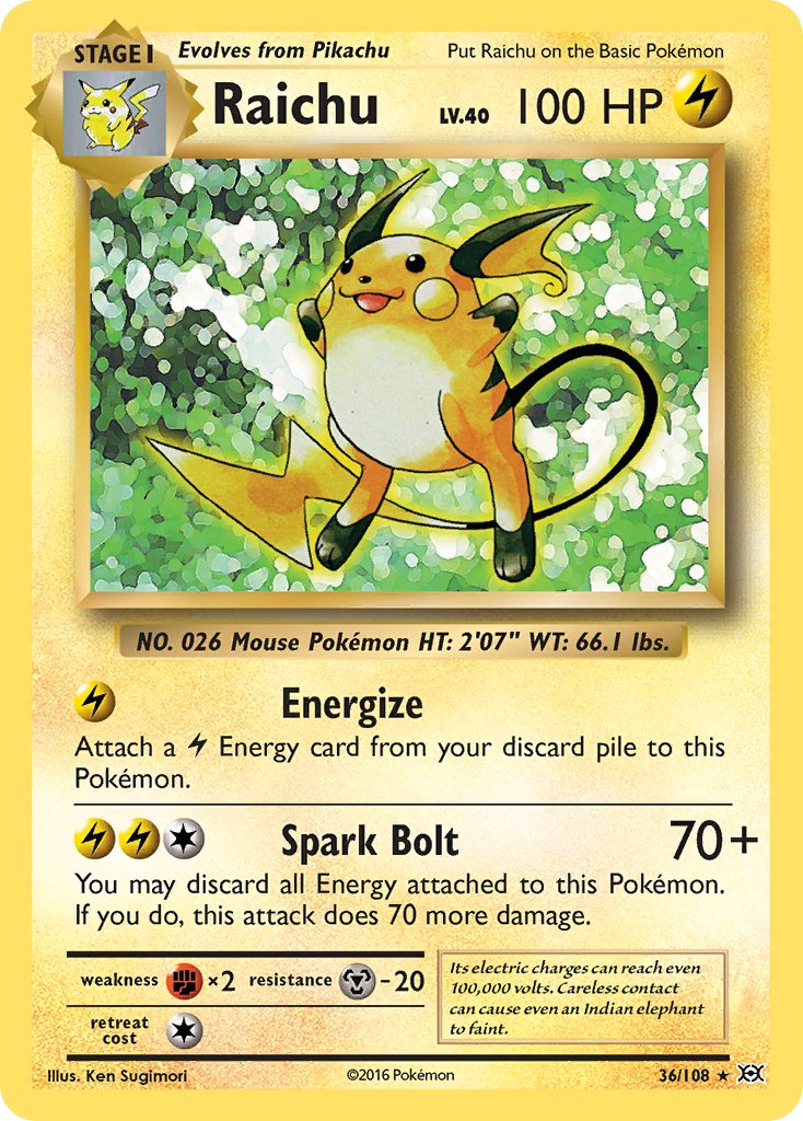 Raichu (36/108) (Theme Deck Exclusive) [XY: Evolutions] | Gear Gaming Fayetteville