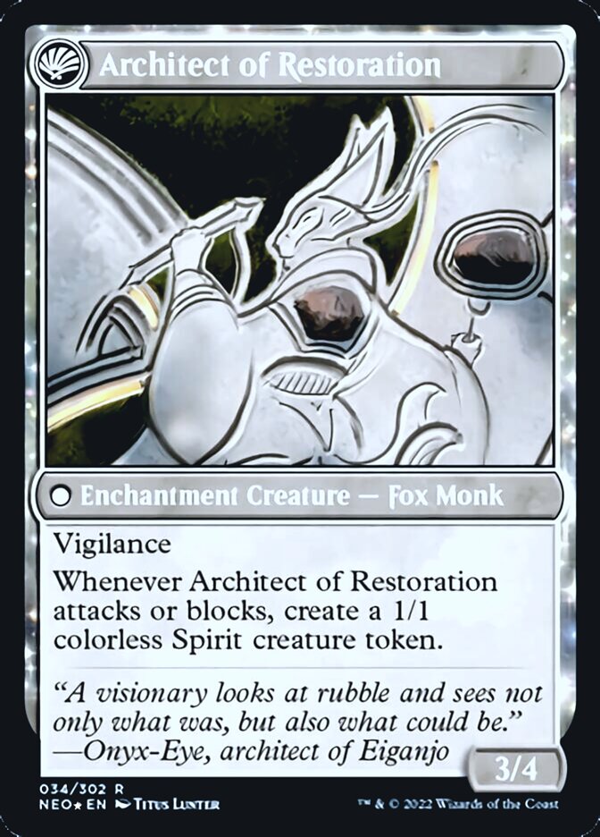 The Restoration of Eiganjo // Architect of Restoration [Kamigawa: Neon Dynasty Prerelease Promos] | Gear Gaming Fayetteville