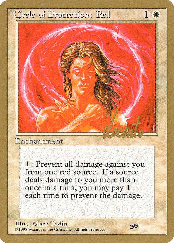 Circle of Protection: Red (Michael Loconto) (SB) (4ED) [Pro Tour Collector Set] | Gear Gaming Fayetteville