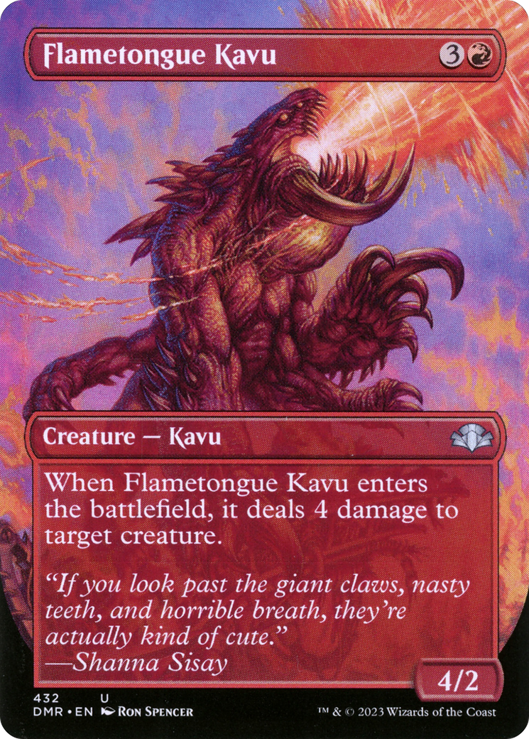 Flametongue Kavu (Borderless Alternate Art) [Dominaria Remastered] | Gear Gaming Fayetteville