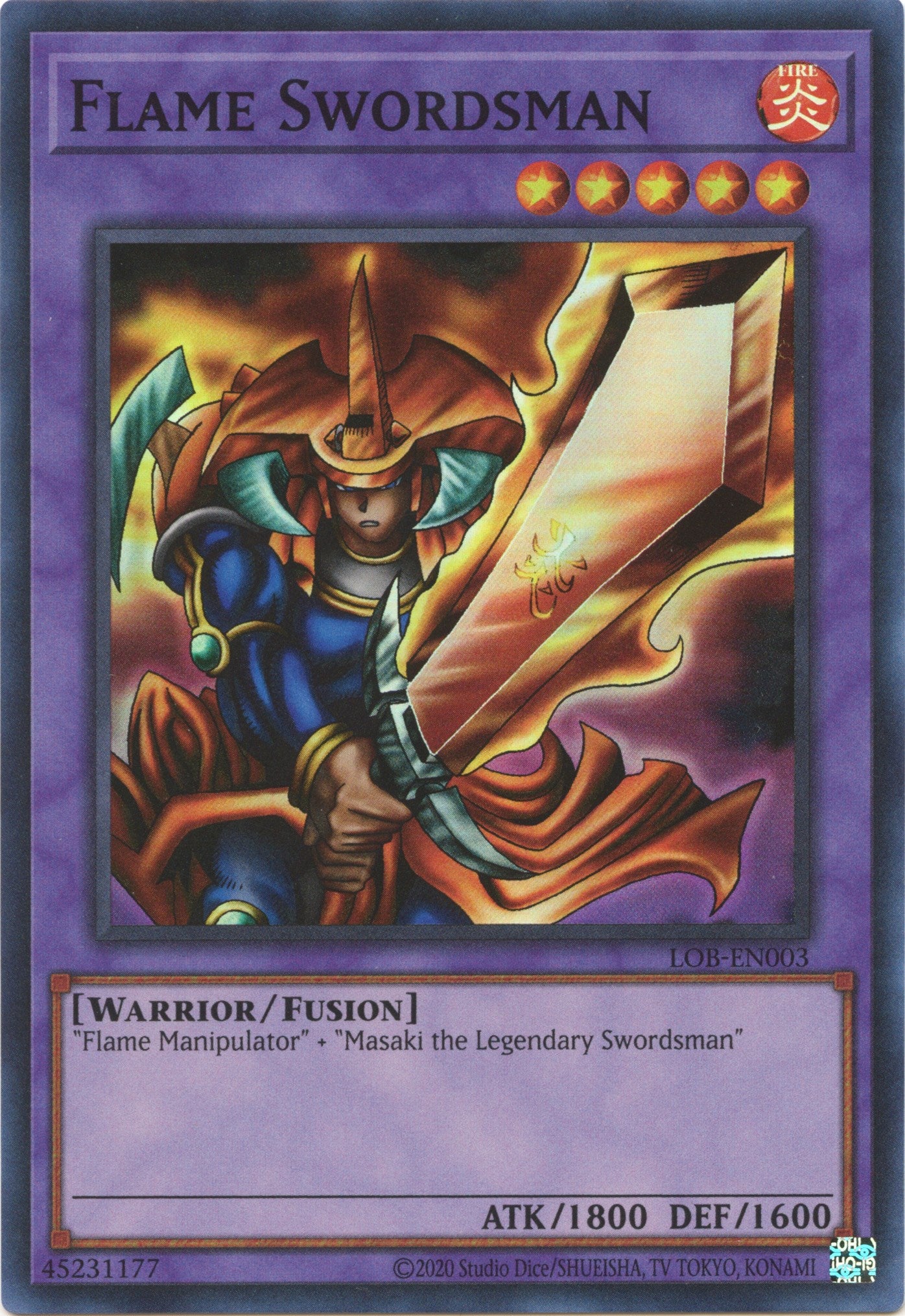 Flame Swordsman (25th Anniversary) [LOB-EN003] Super Rare | Gear Gaming Fayetteville