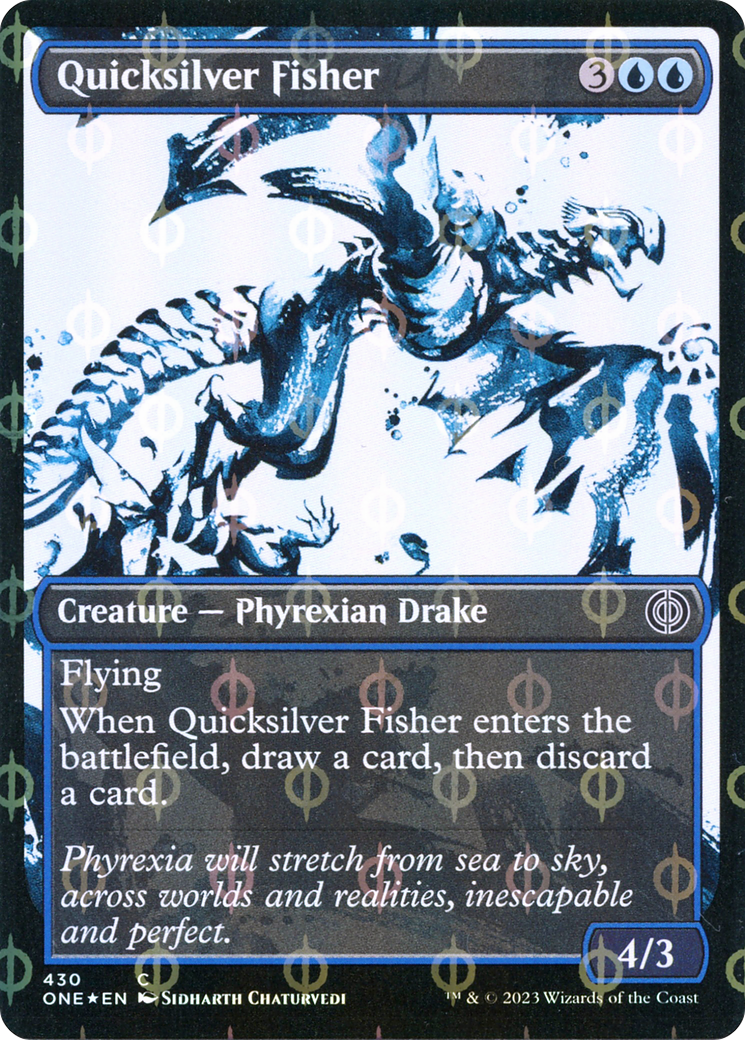 Quicksilver Fisher (Showcase Ichor Step-and-Compleat Foil) [Phyrexia: All Will Be One] | Gear Gaming Fayetteville