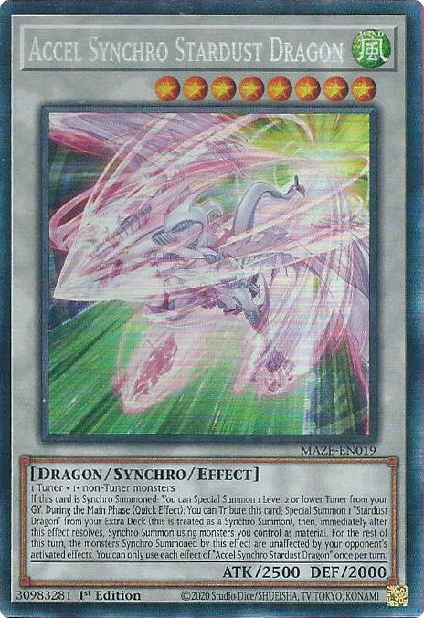 Accel Synchro Stardust Dragon [MAZE-EN019] Collector's Rare | Gear Gaming Fayetteville