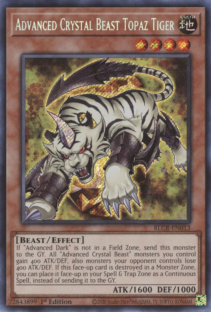 Advanced Crystal Beast Topaz Tiger [BLCR-EN013] Secret Rare | Gear Gaming Fayetteville