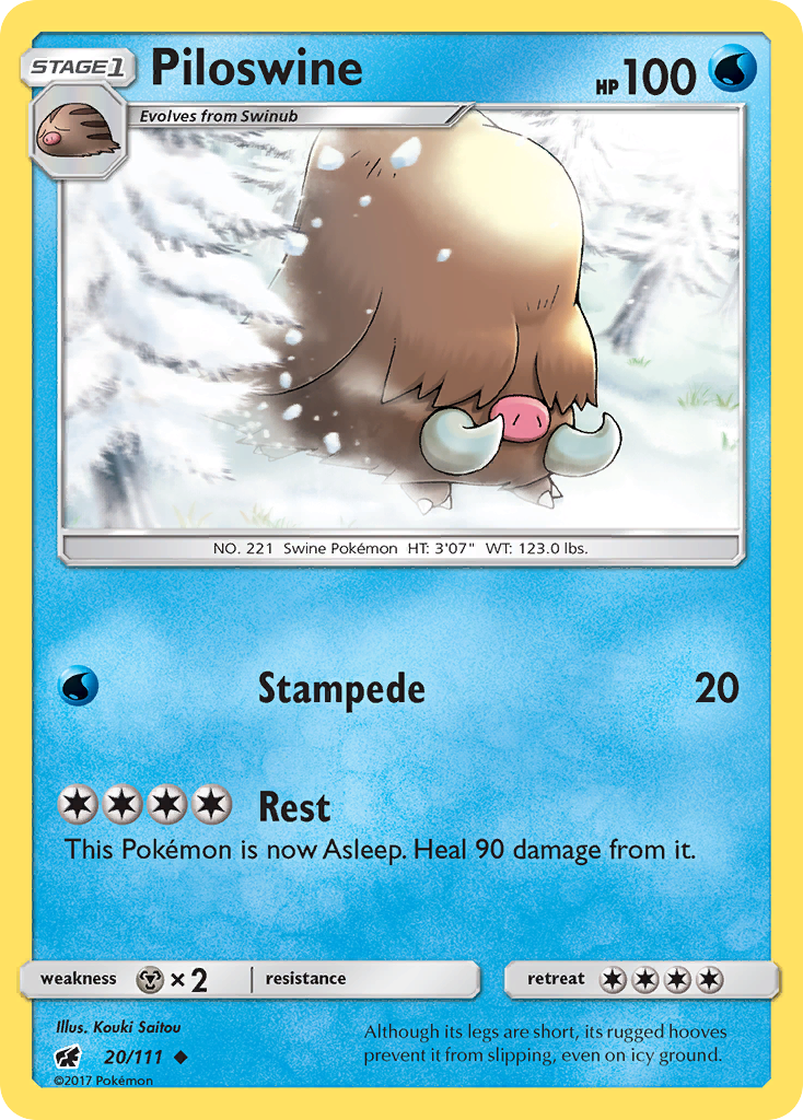 Piloswine (20/111) [Sun & Moon: Crimson Invasion] | Gear Gaming Fayetteville