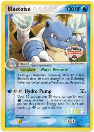 Blastoise (14/100) (National Championship Promo Staff) [EX: Crystal Guardians] | Gear Gaming Fayetteville