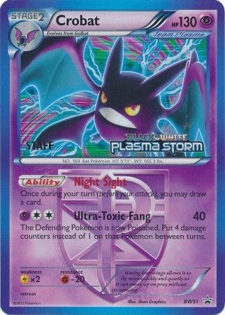 Crobat Team Plasma (BW51) (Staff Prerelease Promo) [Black & White: Black Star Promos] | Gear Gaming Fayetteville