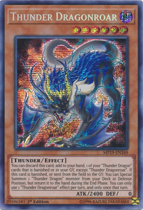 Thunder Dragonroar [MP19-EN169] Prismatic Secret Rare | Gear Gaming Fayetteville