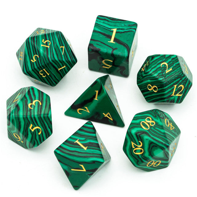 Malachite Gemstone Dice Set | Gear Gaming Fayetteville