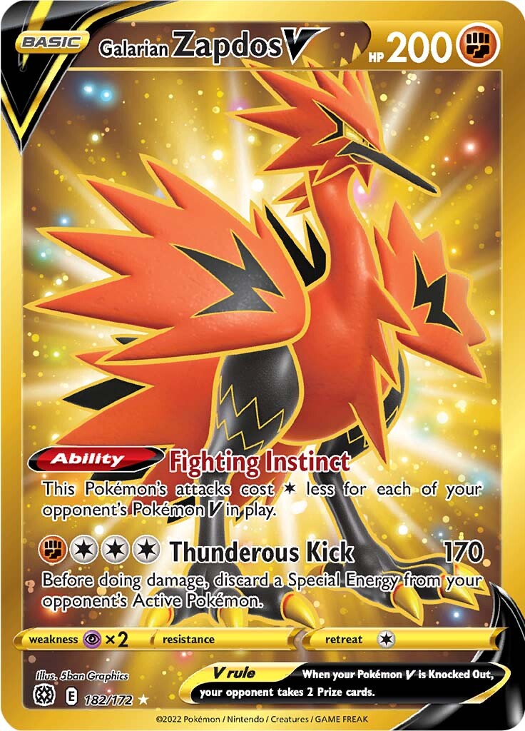 Galarian Zapdos V (182/172) [Sword & Shield: Brilliant Stars] | Gear Gaming Fayetteville