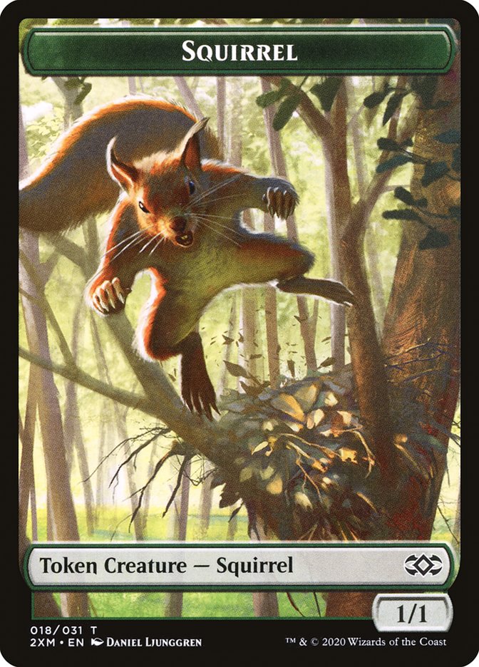 Demon // Squirrel Double-Sided Token [Double Masters Tokens] | Gear Gaming Fayetteville