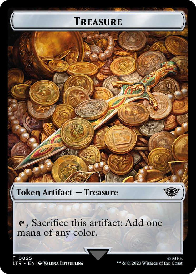 Treasure // Food (0023) Double-Sided Token (Surge Foil) [The Lord of the Rings: Tales of Middle-Earth Tokens] | Gear Gaming Fayetteville