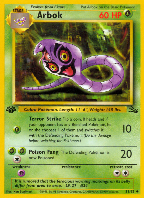 Arbok (31/62) [Fossil 1st Edition] | Gear Gaming Fayetteville